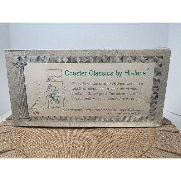 Coaster Classics by Hi-Jacs Mid Century Modern MCM Glass Sleeves with Gold Detai - Picture 2 of 7